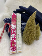 COFFRET DE NOEL (ECHARPE BANDANA , ENSEMBLE GANTS ET MIAINES , DEUX PARFUMS DE SAC )