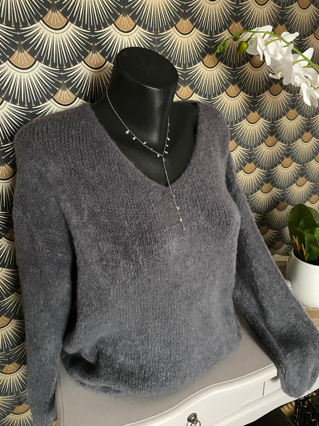 PULL NINOU GRIS TU 36/44  BABY ALPAGA