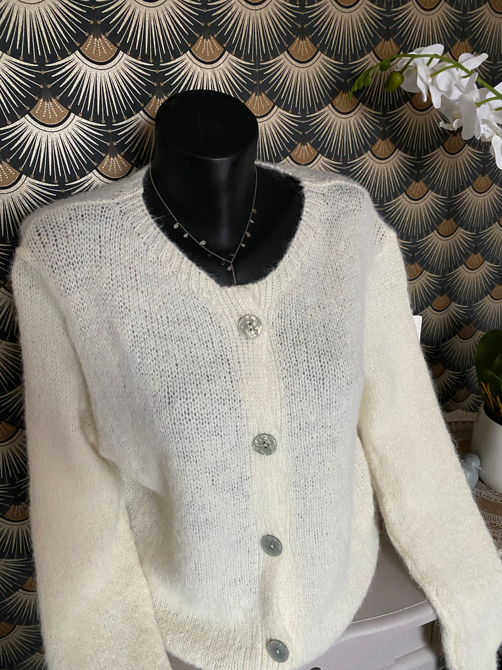 GILET ECRU TOM  TU 36/44 PETIT 46  ALPAGA ET LAINE