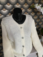 GILET ECRU TOM  TU 36/44 PETIT 46  ALPAGA ET LAINE