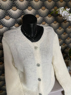 GILET ECRU TOM  TU 36/44 PETIT 46  ALPAGA ET LAINE