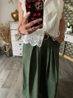PANTALON PALAZZO FLUIDE KAKI TU 36/42