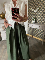 PANTALON PALAZZO FLUIDE KAKI TU 36/42