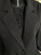 VESTE BLAZER STRASS NOIRS  NOIRE DOUBLEE  TU 36/44