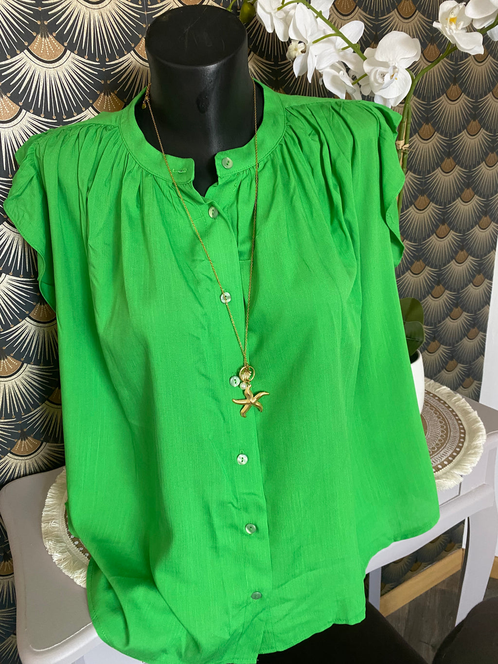 BLOUSE SCARLET  38/44   petit 46 TROIS COULEURS DISPONIBLES ( VERT, ORANGE ,VIOLET )