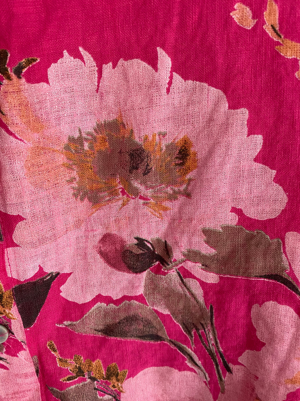 VESTE LONGUE LIN FUSHIA  TU 36/46