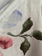VESTE FLEURIE LIN TU 36/44  BLANCHE