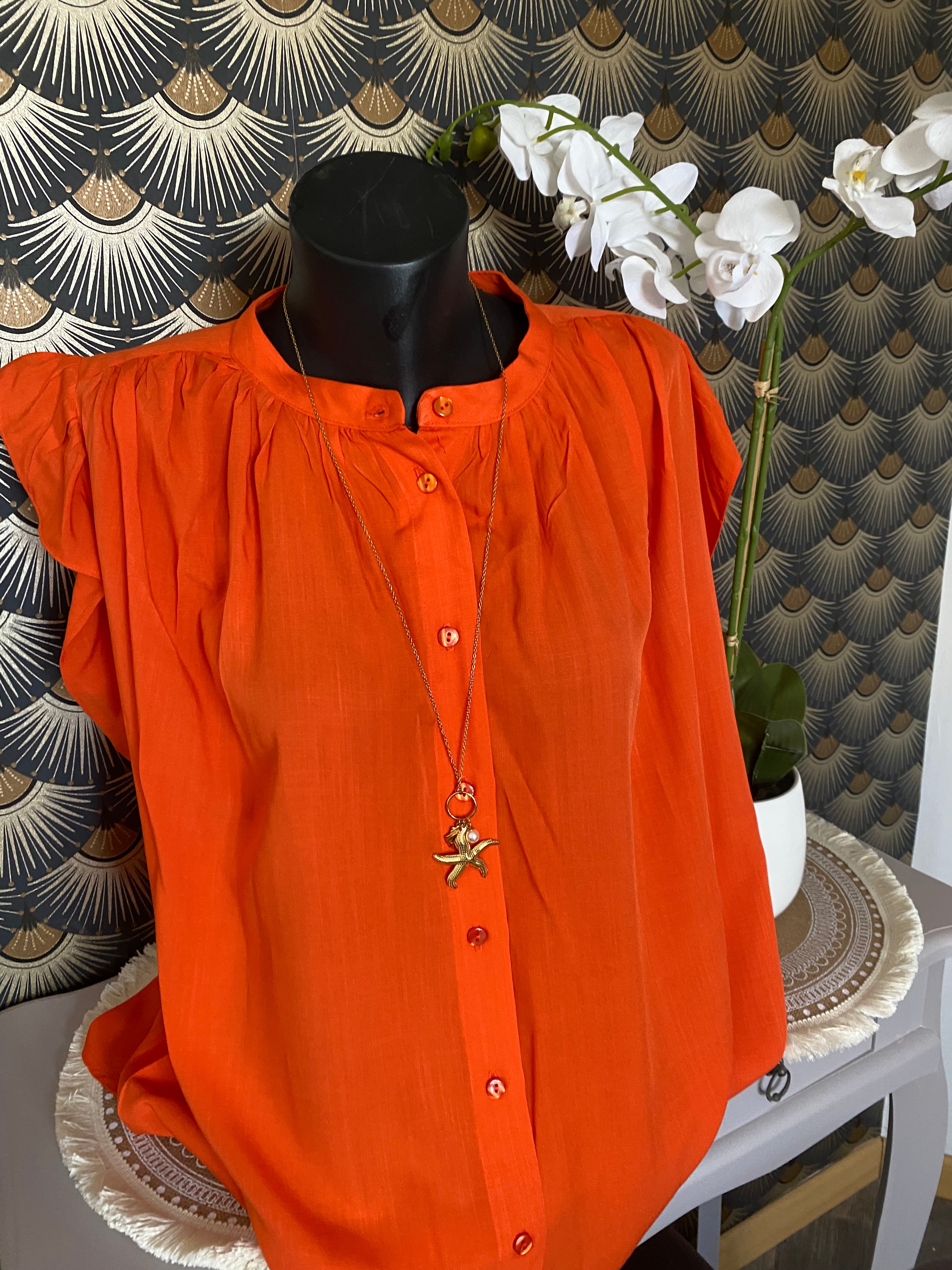 BLOUSE SCARLET  38/44   petit 46 TROIS COULEURS DISPONIBLES ( VERT, ORANGE ,VIOLET )