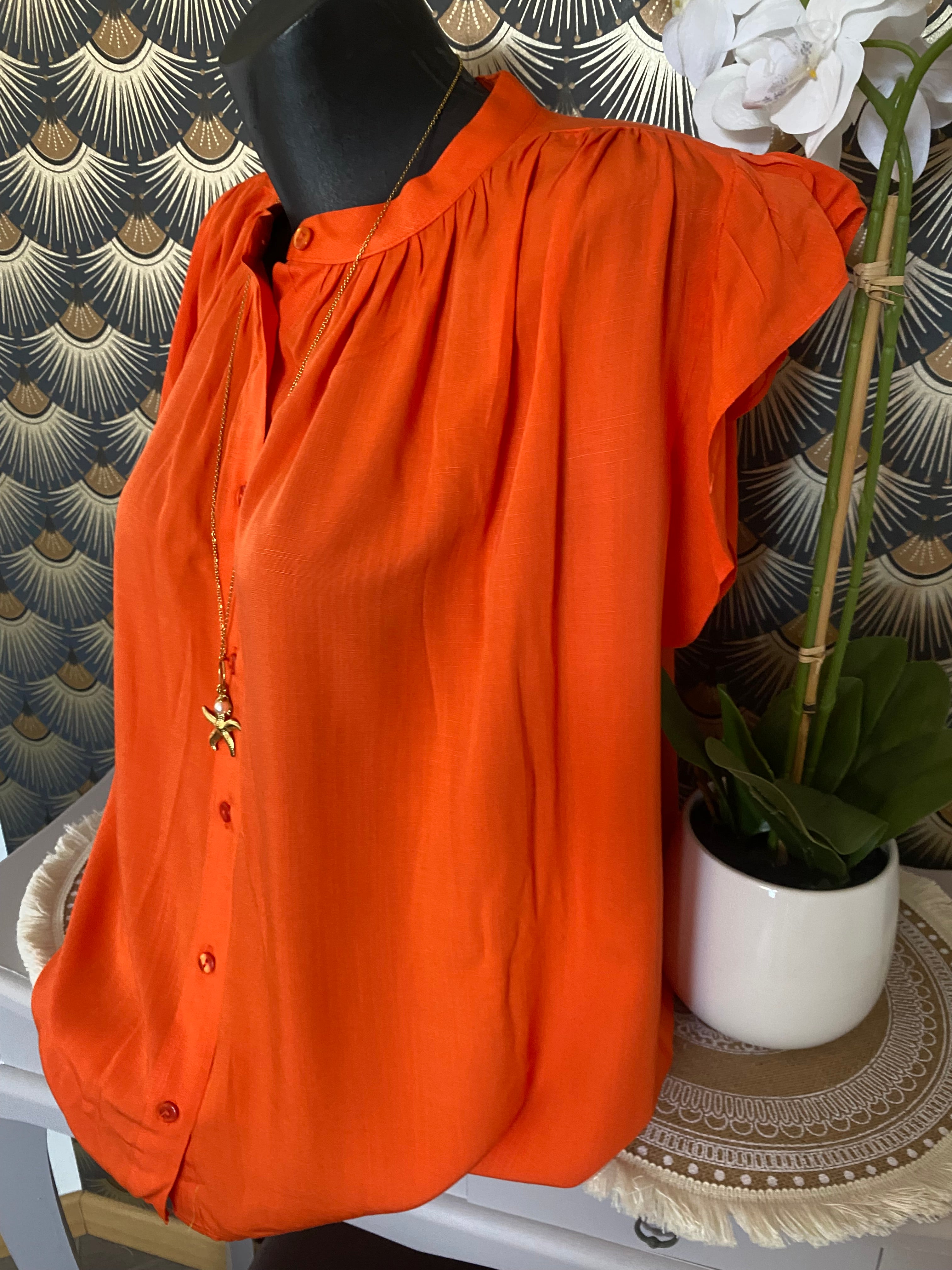 BLOUSE SCARLET  38/44   petit 46 TROIS COULEURS DISPONIBLES ( VERT, ORANGE ,VIOLET )