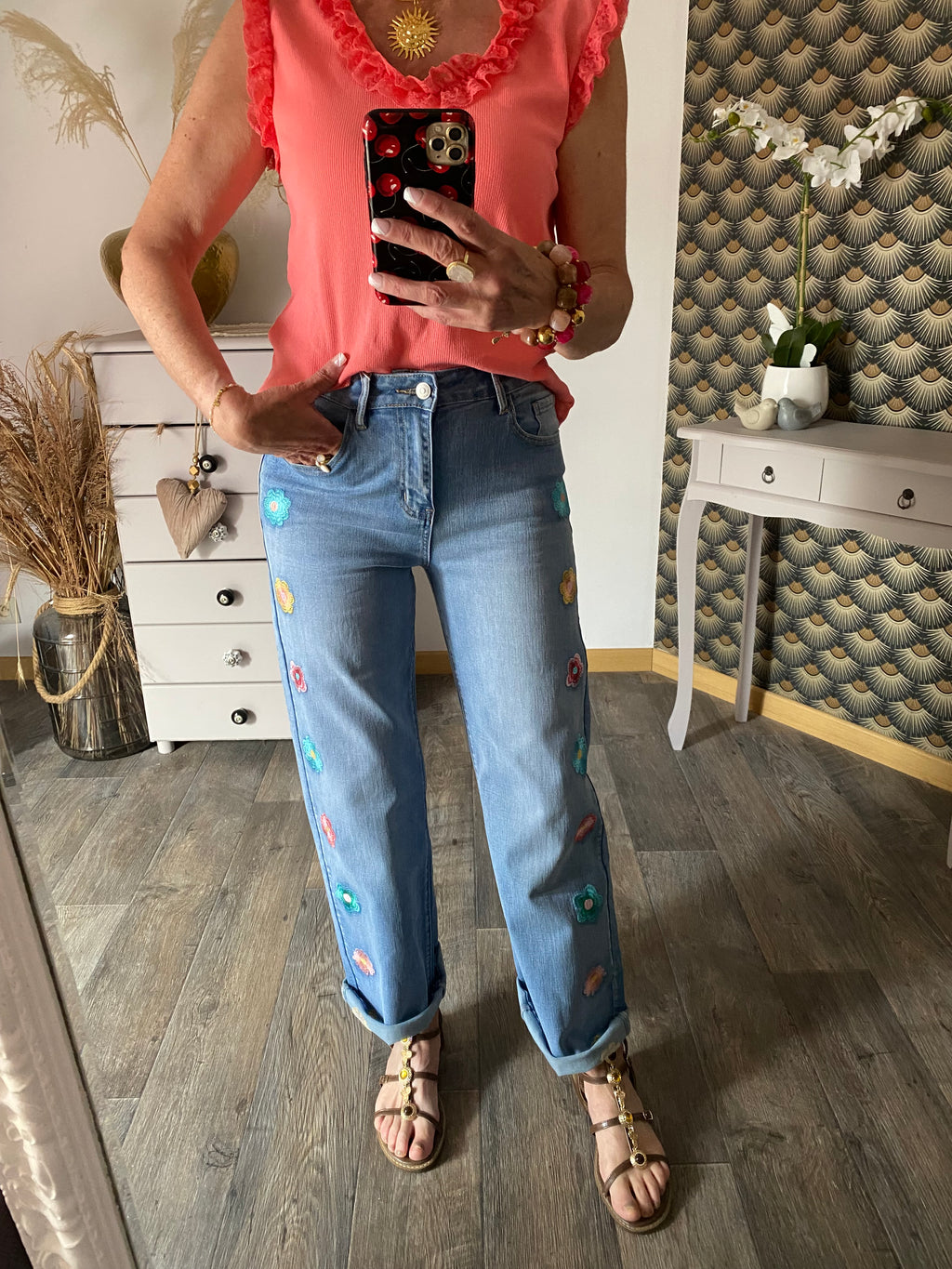 PANTALON JEAN ONADO BOHEME  TAILLES 36/38/40/42/44