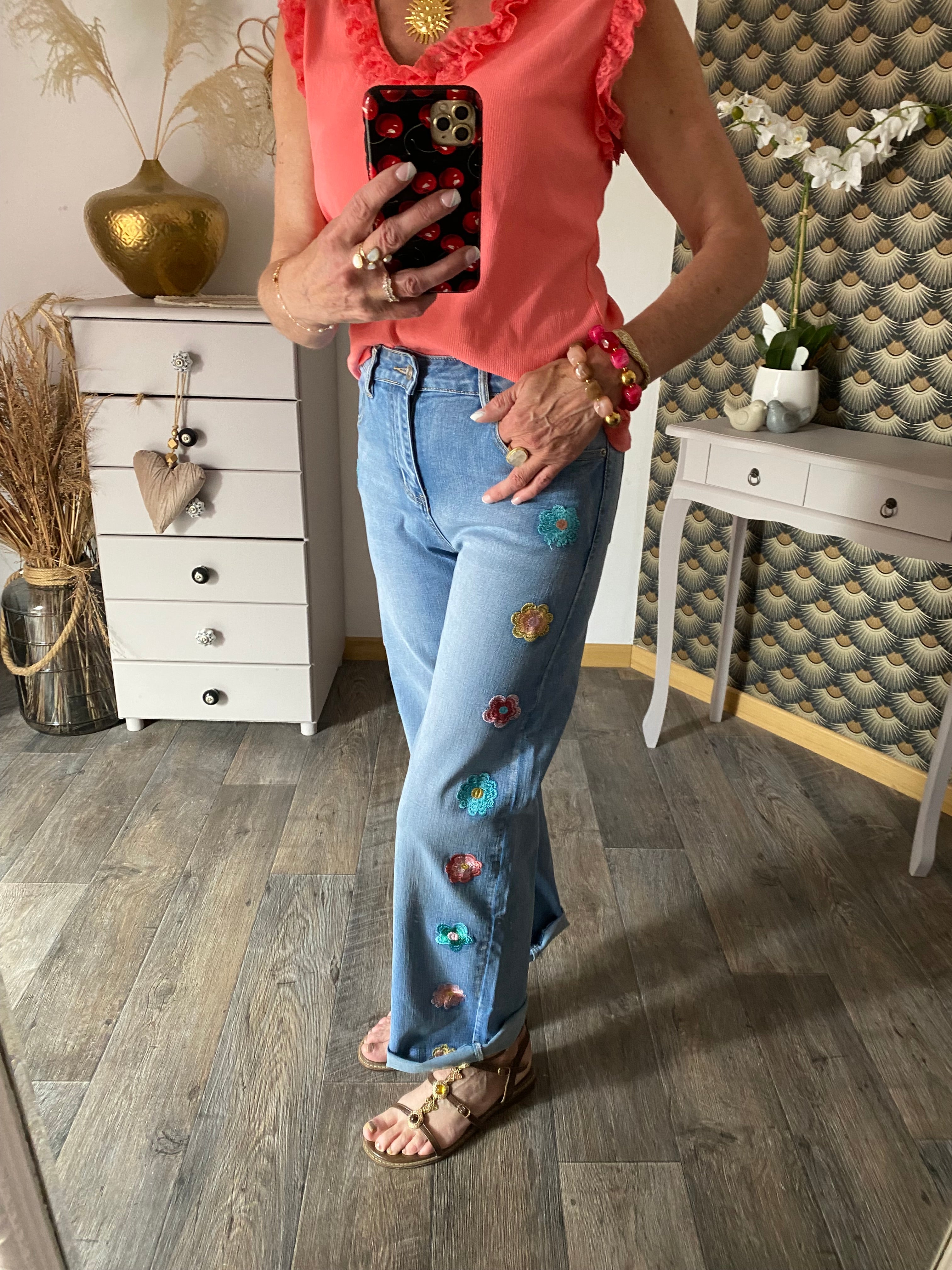 PANTALON JEAN ONADO BOHEME  TAILLES 36/38/40/42/44