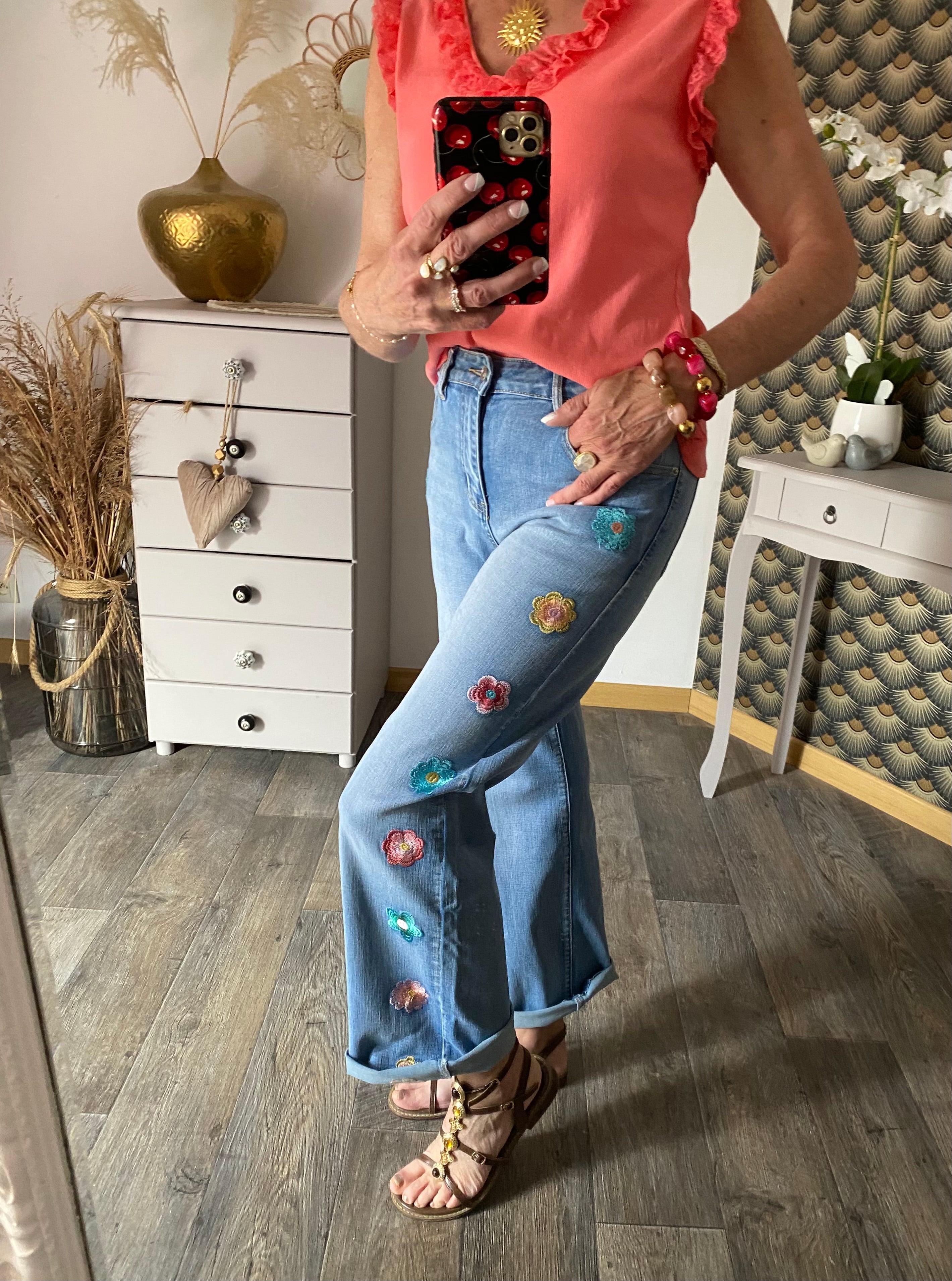PANTALON JEAN ONADO BOHEME  TAILLES 36/38/40/42/44