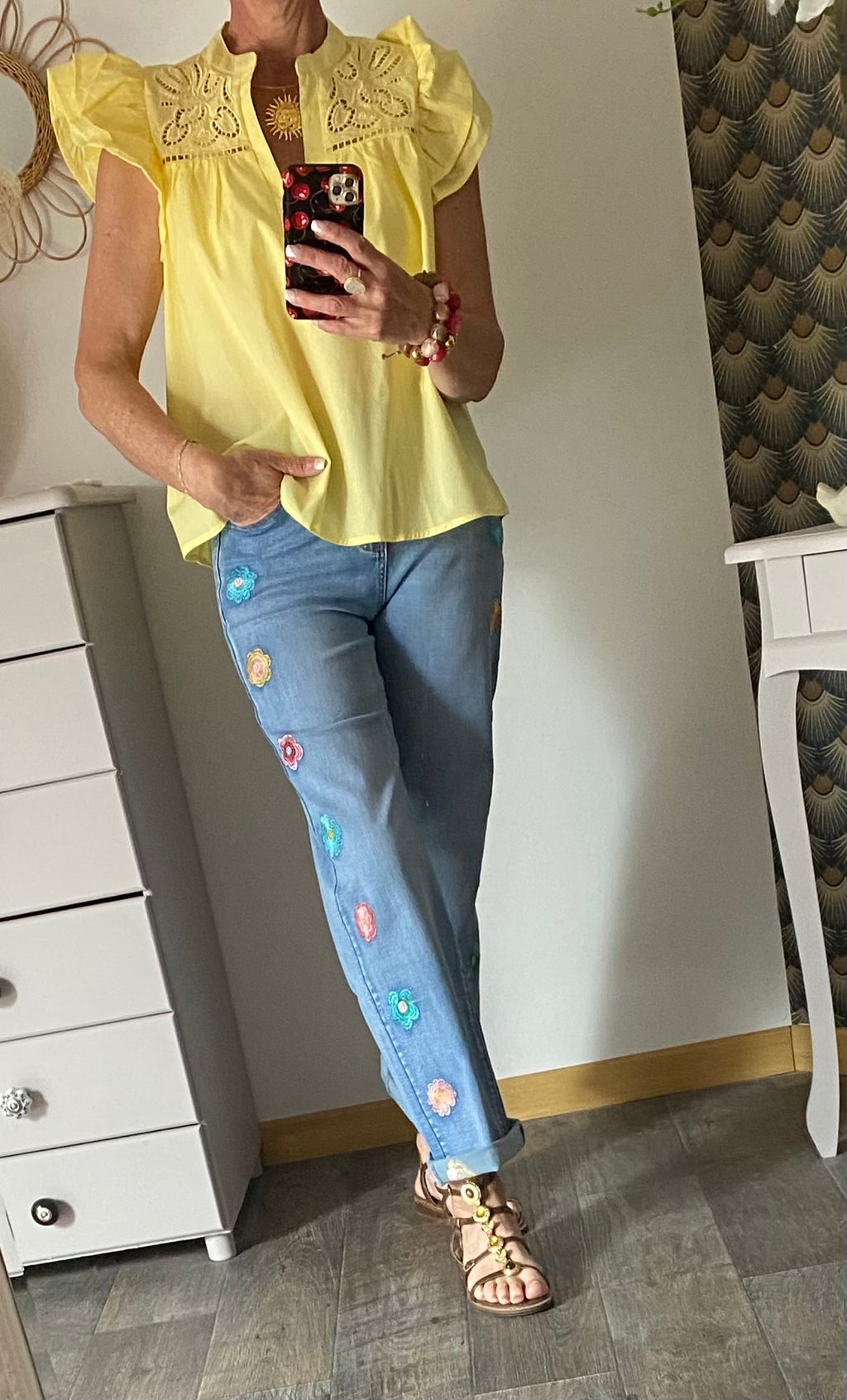 PANTALON JEAN ONADO BOHEME  TAILLES 36/38/40/42/44