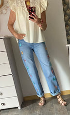 BLOUSE EMMA  ECRU  TAILLE S/M OU M/L