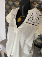 BLOUSE EMMA  ECRU  TAILLE S/M OU M/L