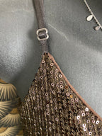 TOP BRETELLES SEQUINS CHOCO  36/44