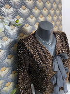 TOP NOEUDS SEQUINS CHOCO TU 36/42