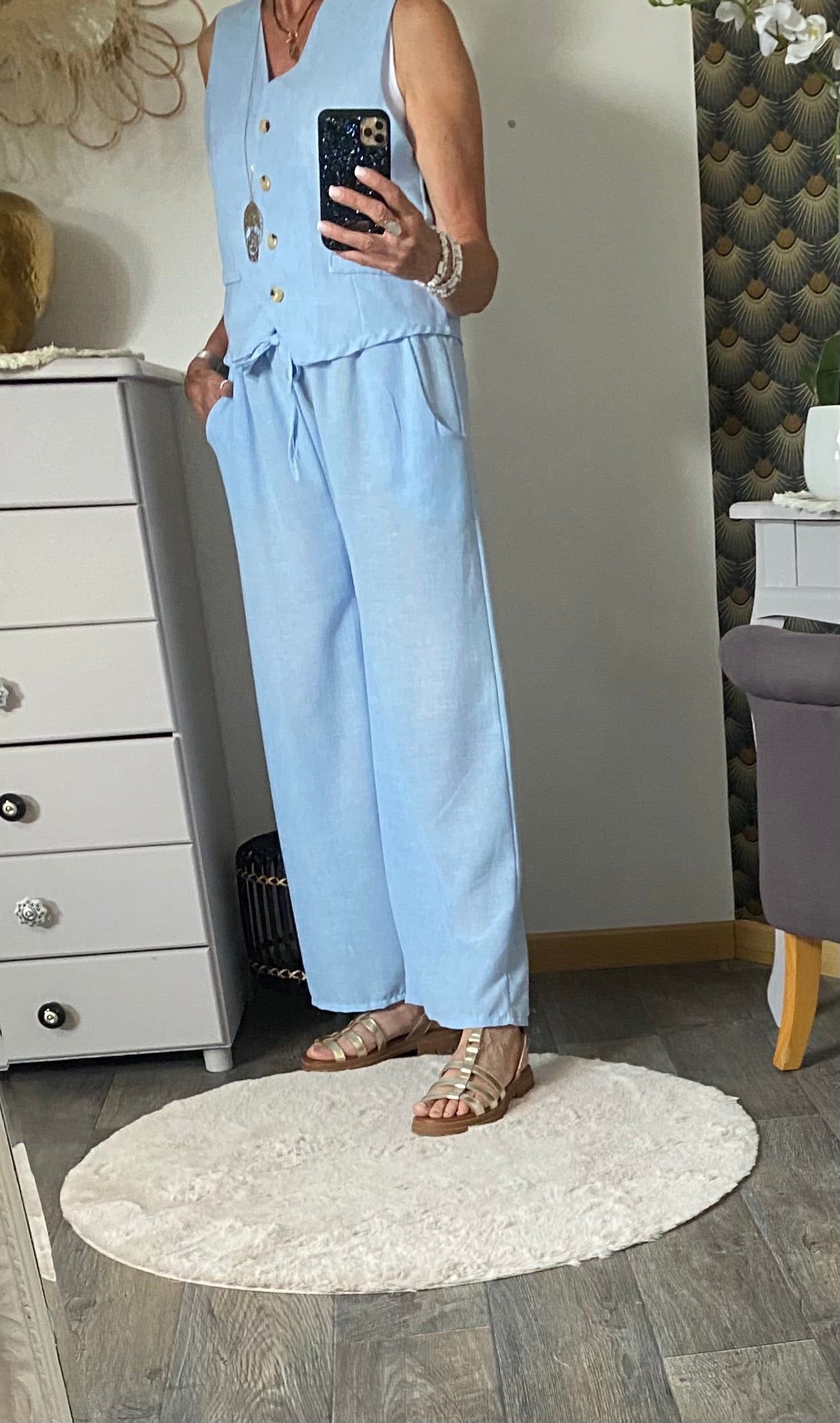 ENSEMBLE PANTALON WENDY  BLEU  36/42 PETIT 44
