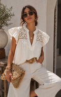 BLOUSE EMMA  ECRU  TAILLE S/M OU M/L