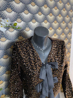 TOP NOEUDS SEQUINS CHOCO TU 36/42