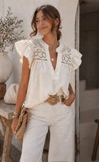 BLOUSE EMMA  ECRU  TAILLE S/M OU M/L