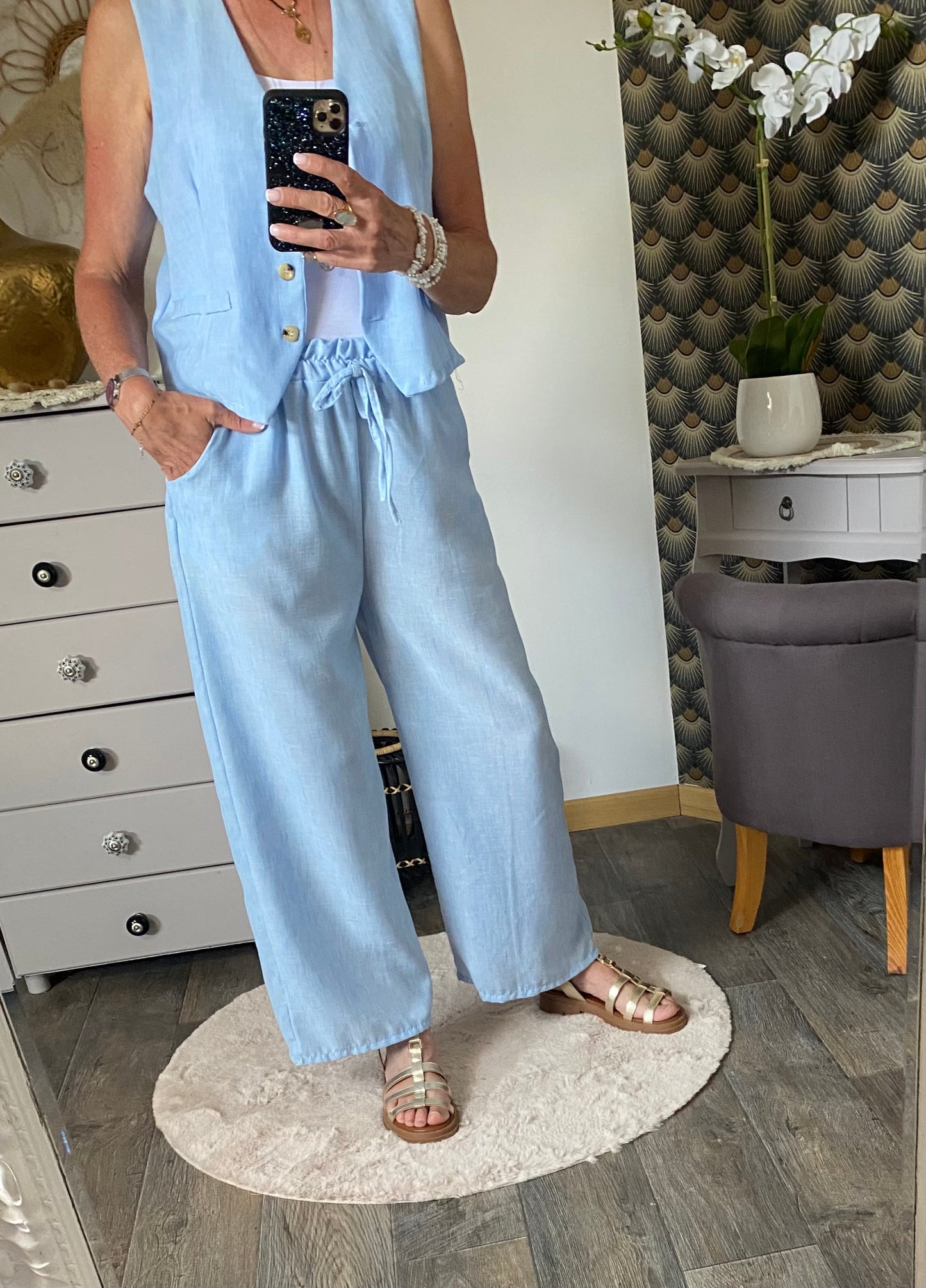 ENSEMBLE PANTALON WENDY  BLEU  36/42 PETIT 44