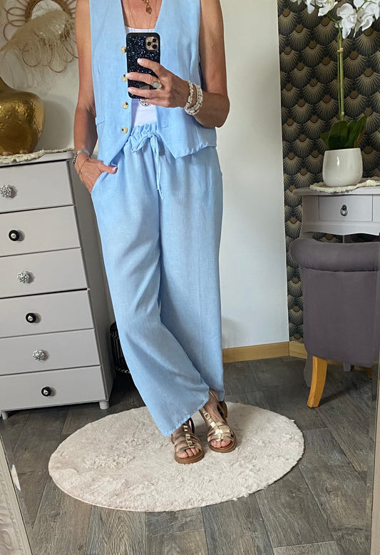 ENSEMBLE PANTALON WENDY  BLEU  36/42 PETIT 44