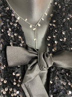 TOP NOEUDS SEQUINS NOIR TU 36/42