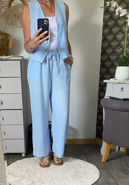 ENSEMBLE PANTALON WENDY  BLEU  36/42 PETIT 44