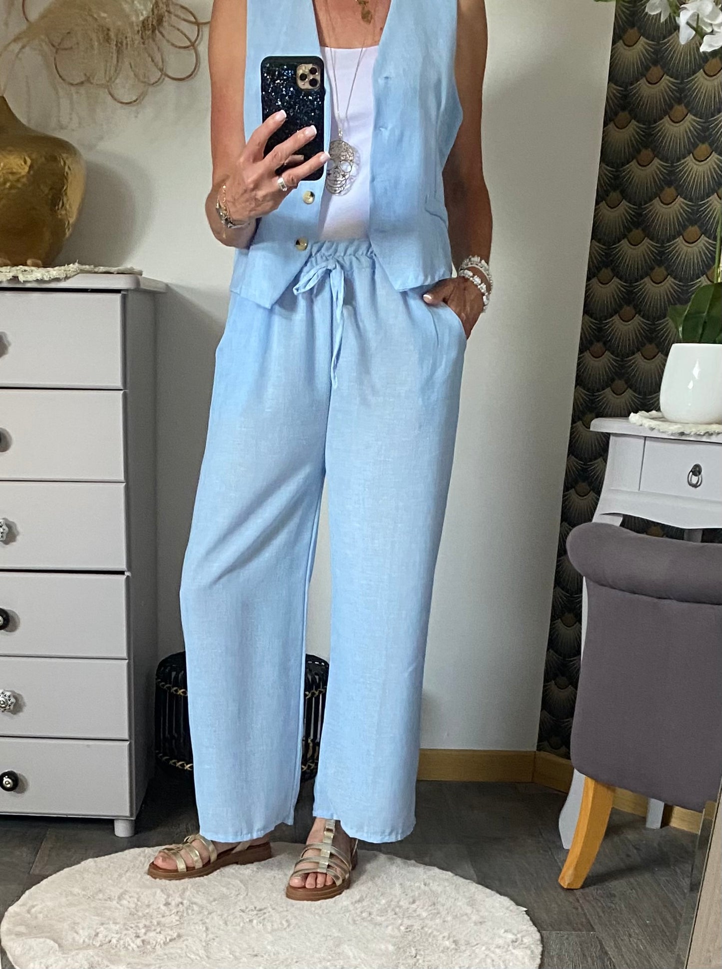 ENSEMBLE PANTALON WENDY  BLEU  36/42 PETIT 44