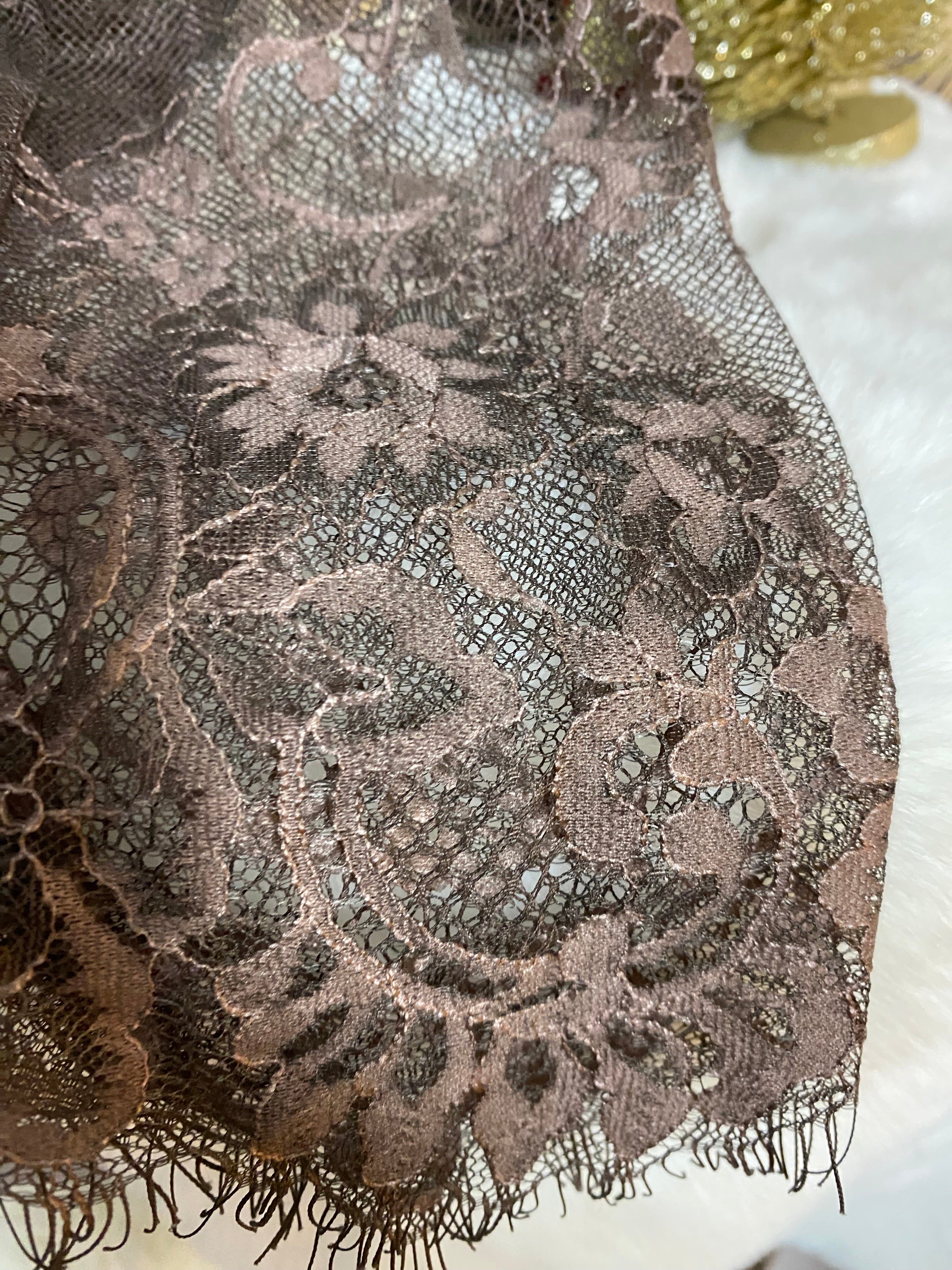 TOP DENTELLE GINA  TU 36/42 CHOCO