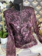 TOP DENTELLE GINA  TU 36/42  BORDEAUX
