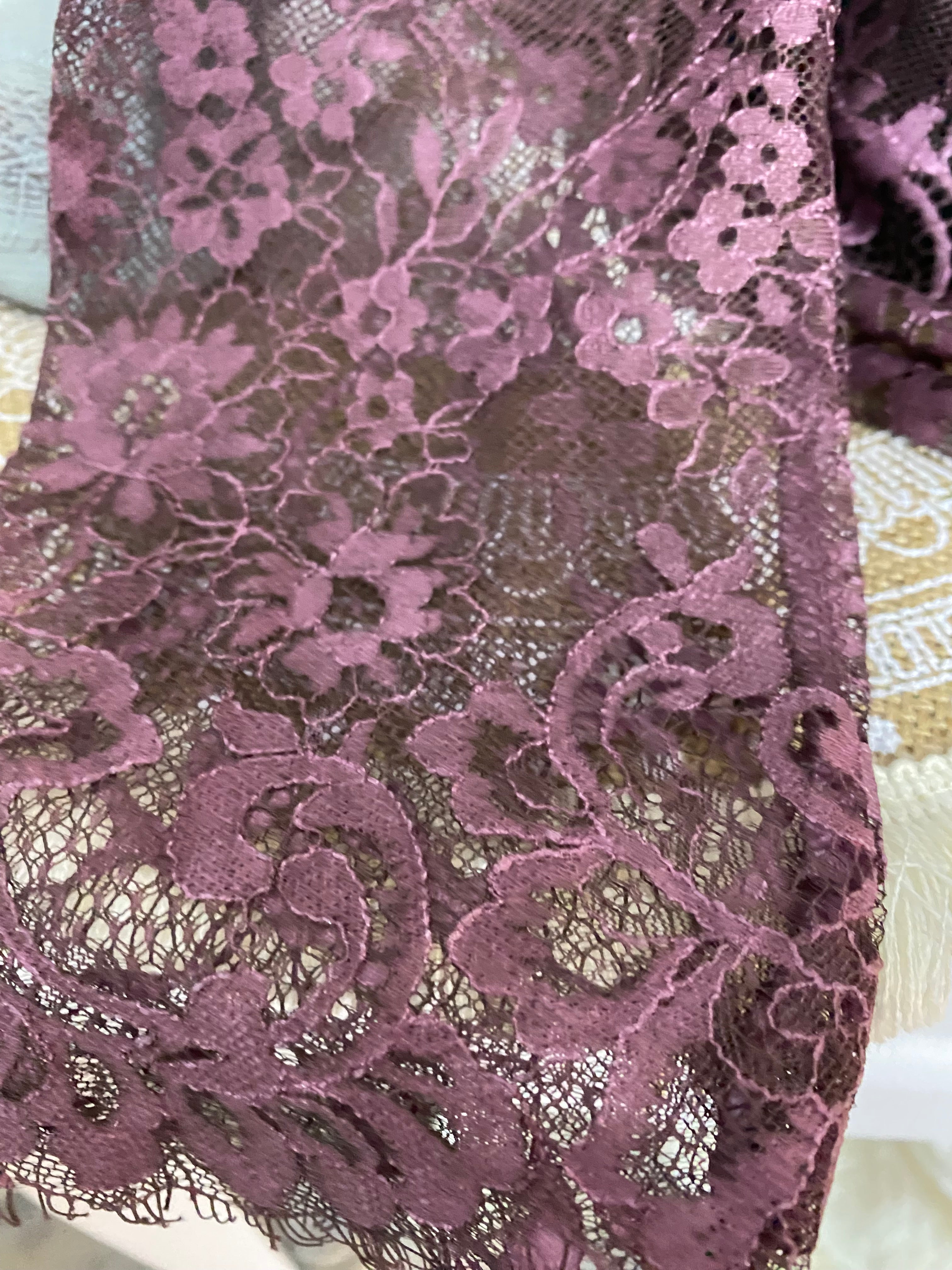 TOP DENTELLE GINA  TU 36/42  BORDEAUX