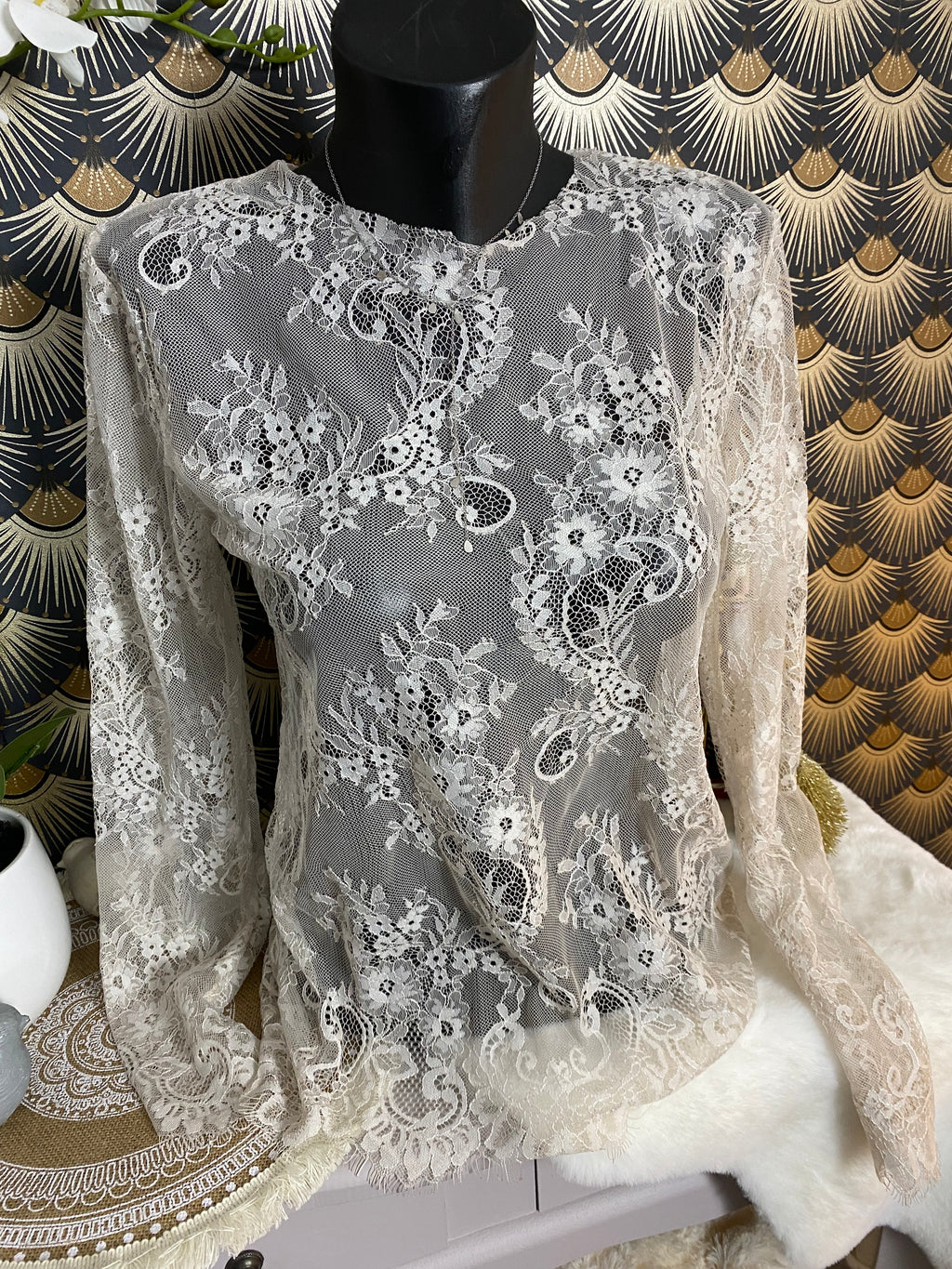 TOP DENTELLE GINA  TU 36/42  ECRU