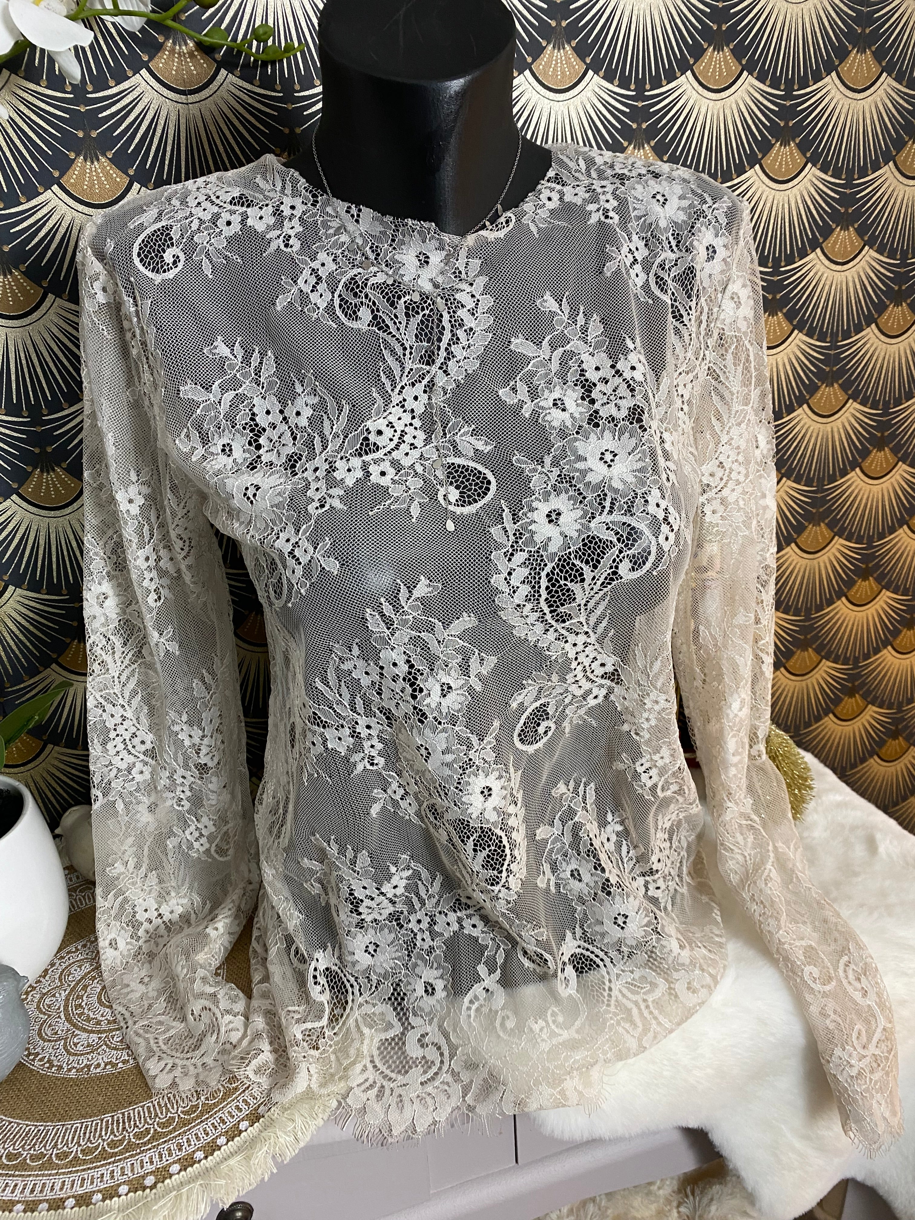 TOP DENTELLE GINA  TU 36/42  ECRU