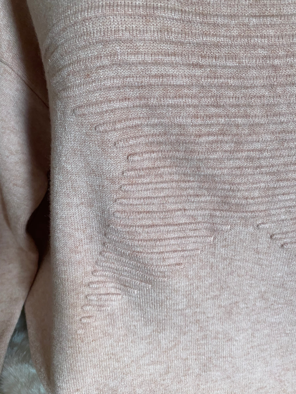 PULL COL ROULE  ETOILE TU 36/46 ROSE PALE