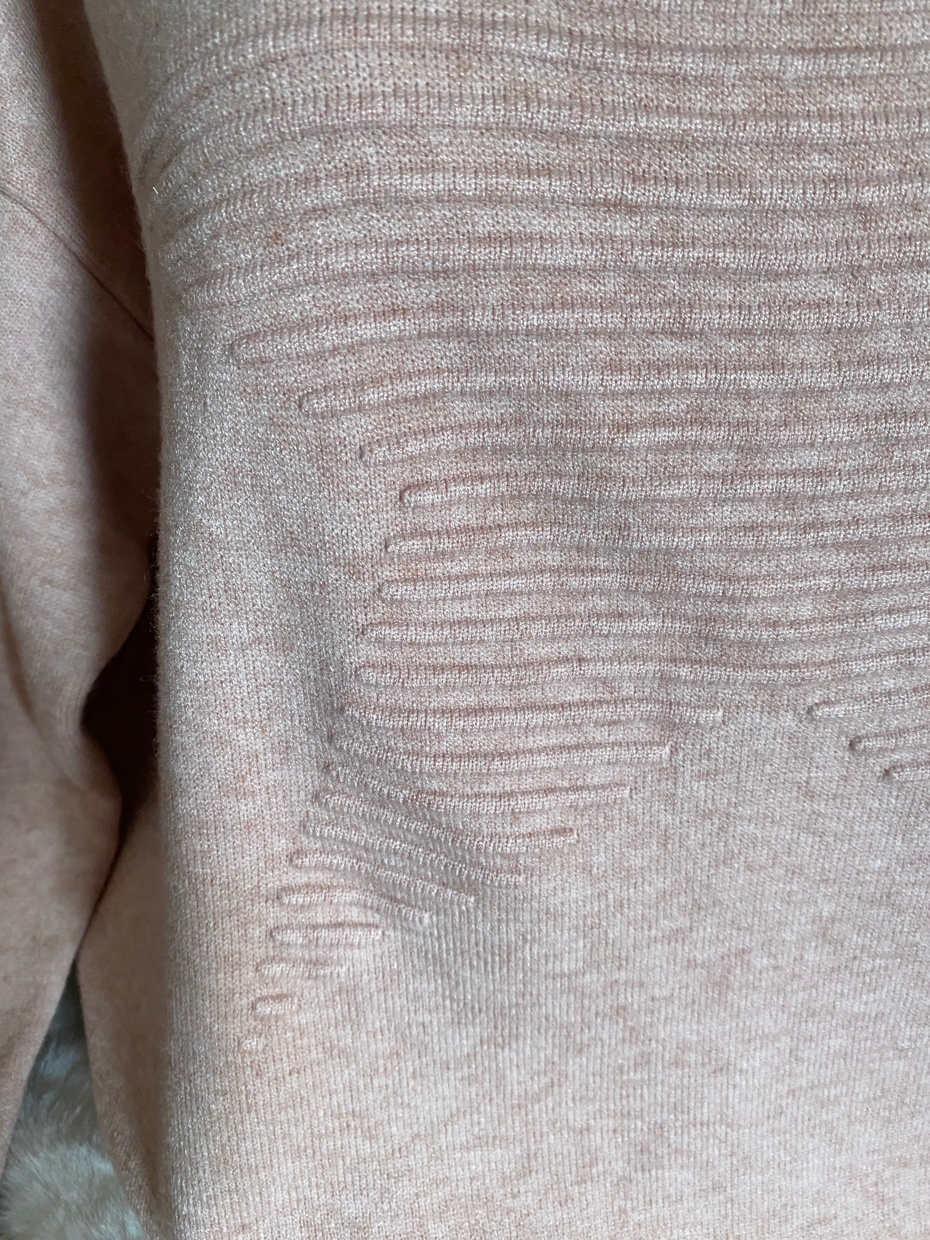 PULL COL ROULE  ETOILE TU 36/46 ROSE PALE