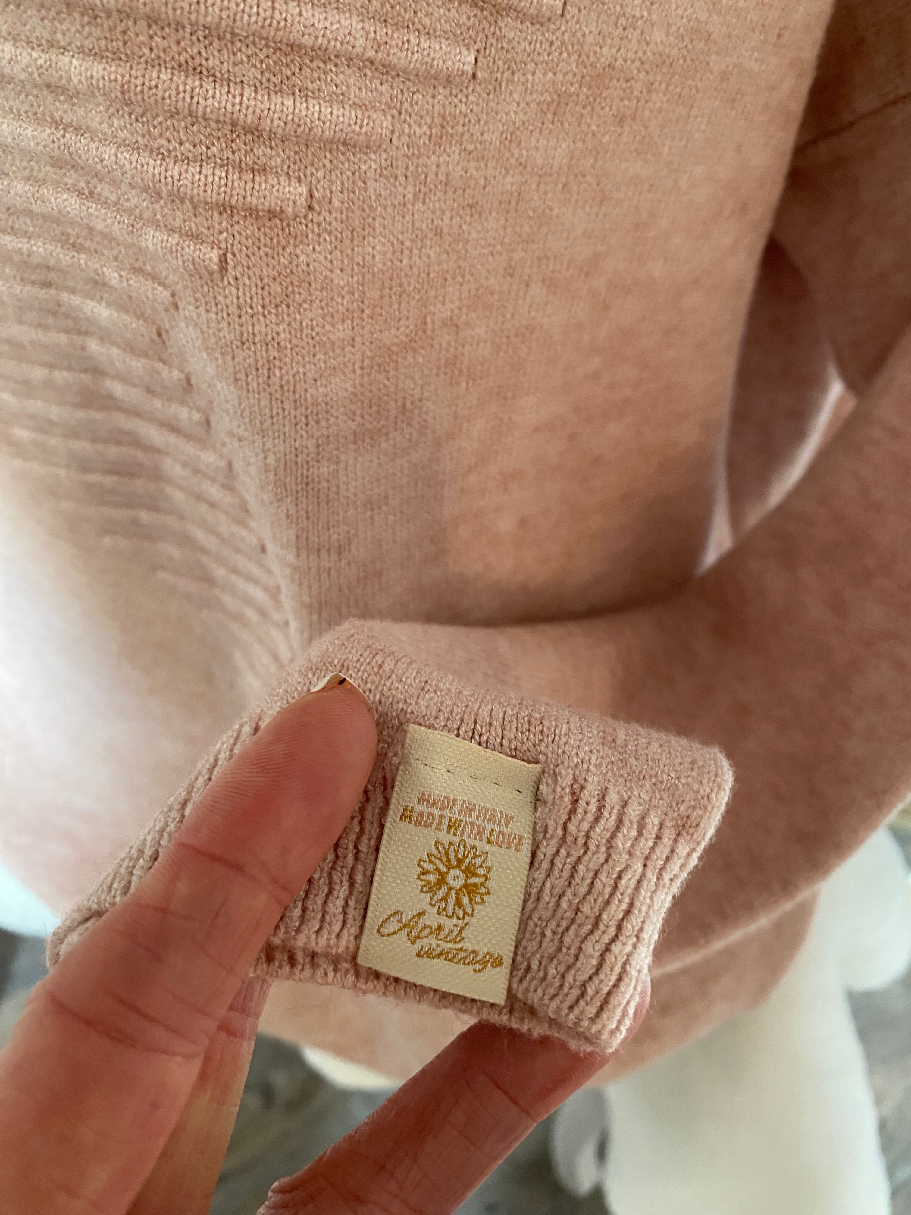 PULL COL ROULE  ETOILE TU 36/46 ROSE PALE