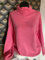 PULL COL ROULE  ETOILE TU 36/46 ROSE