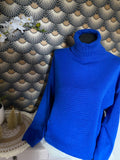 PULL COL ROULE  ETOILE TU 36/46 BLEU ROI