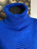 PULL COL ROULE  ETOILE TU 36/46 BLEU ROI