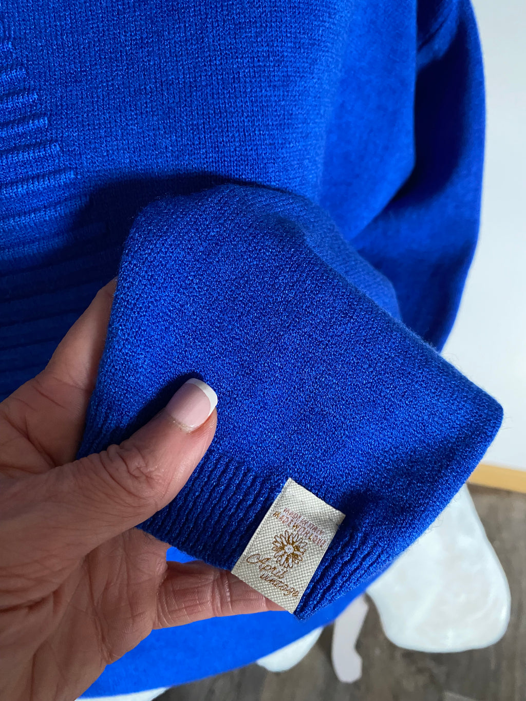 PULL COL ROULE  ETOILE TU 36/46 BLEU ROI