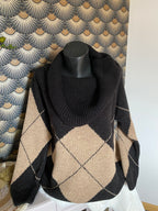 PULL COL BARDOT NOIR TU36/44