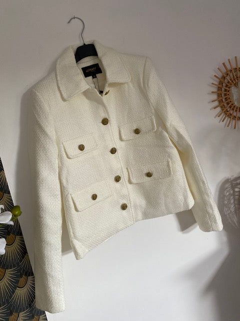 BLAZER TWEED  CARLA  BLANCHE    TAILLE 36 38 40 42