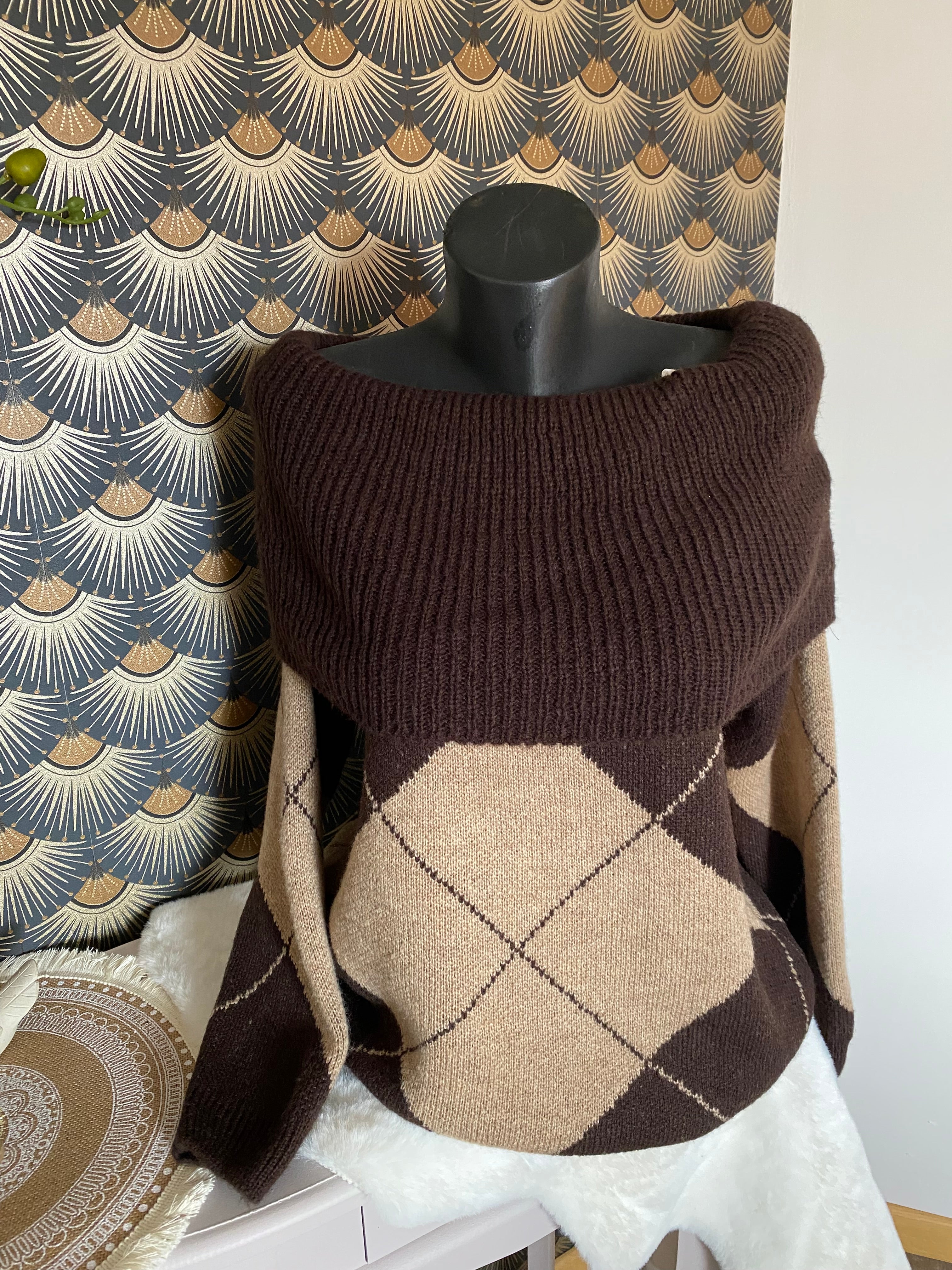 PULL COL BARDOT CHOCO TU36/44