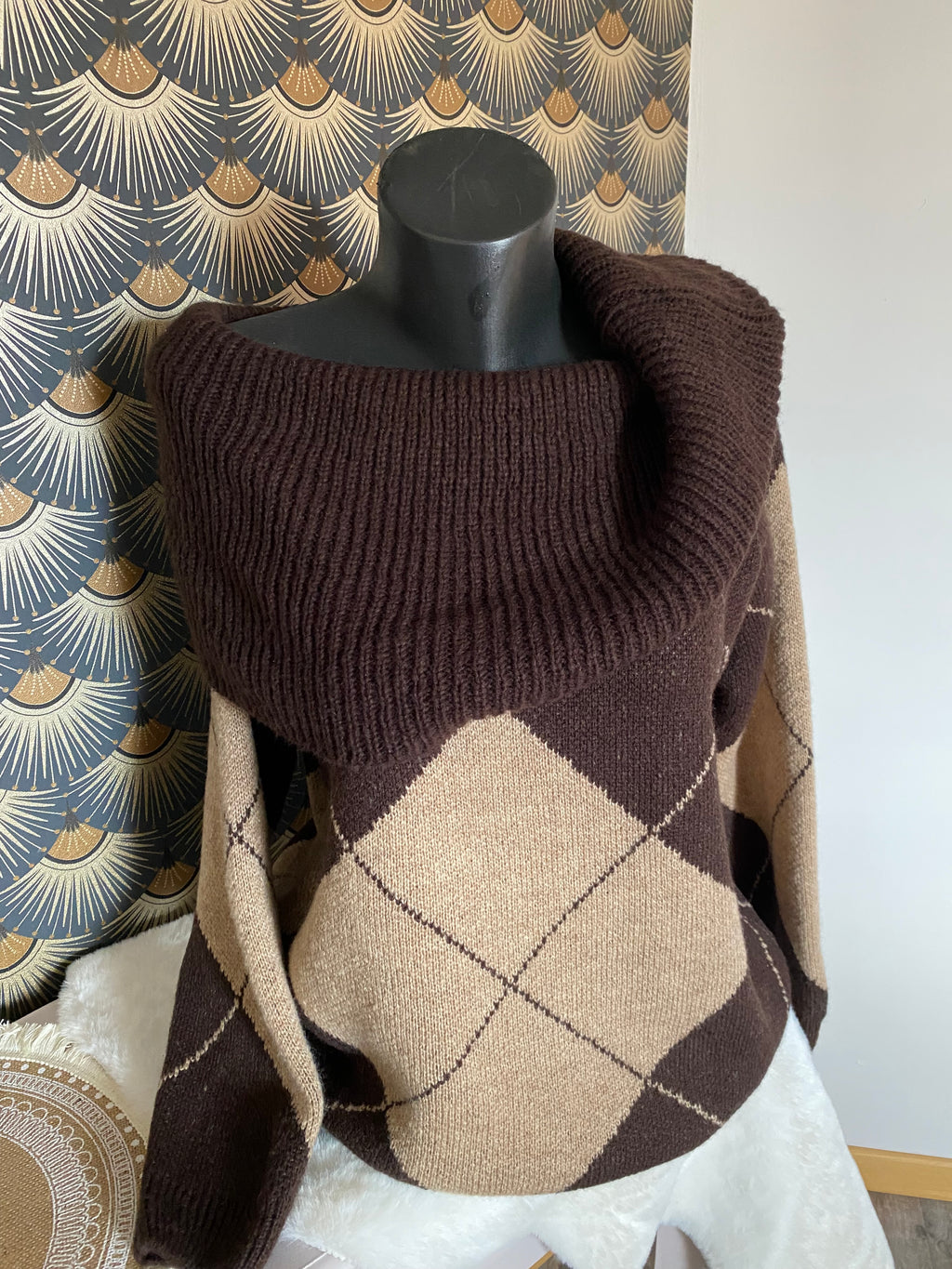 PULL COL BARDOT CHOCO TU36/44