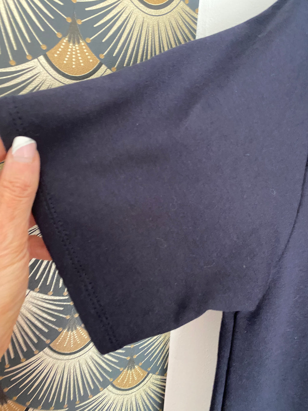 ROBE TEE SHIRT COEUR BRODE BLEU MARINE   TU 36/44