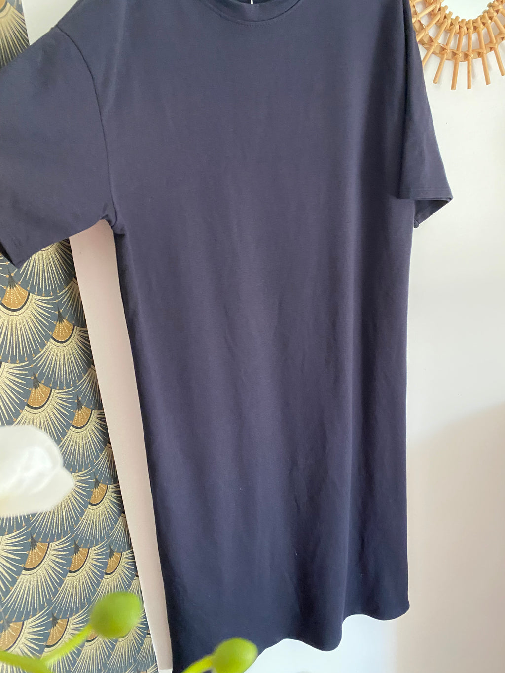 ROBE TEE SHIRT COEUR BRODE BLEU MARINE   TU 36/44