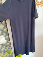 ROBE TEE SHIRT COEUR BRODE BLEU MARINE   TU 36/44
