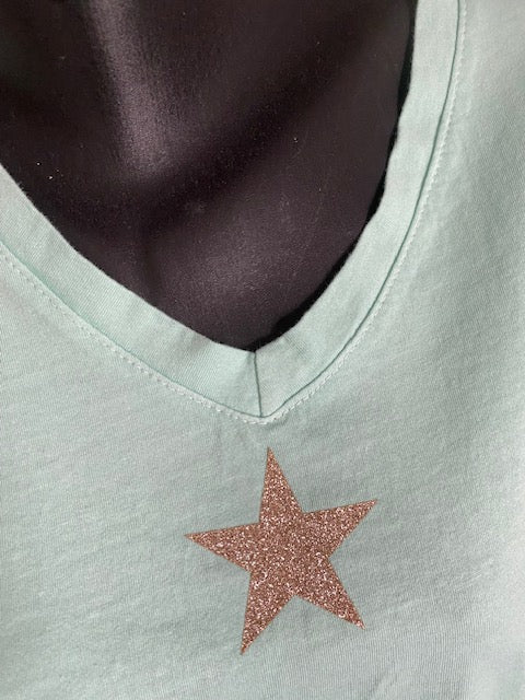 TEE-SHIRT ETOILE VERT D EAU   36/44